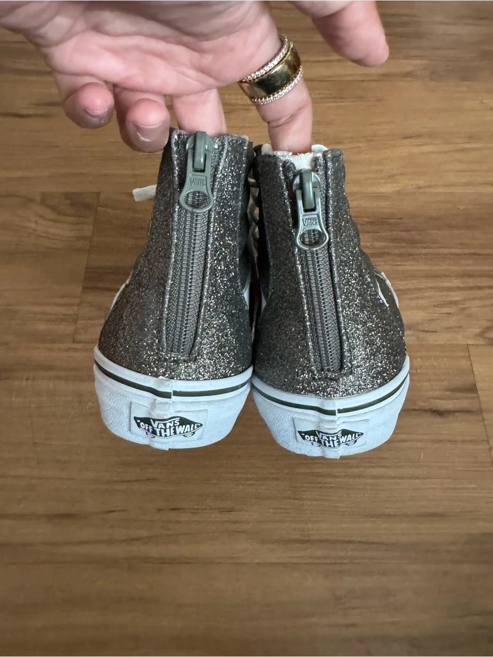 Kids Vans Glitter High-Top Sneakers - Black/Silver